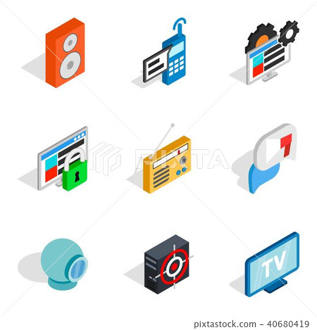 Web info icons set, isometric style Web info icons set, isometric style 40680419