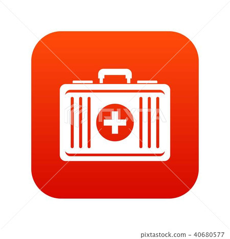 First aid icon digital red - Stock Illustration [40680577] - PIXTA