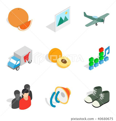 Intake icons set, isometric style 40680675