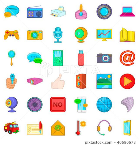 Information message icons set, cartoon style 40680678