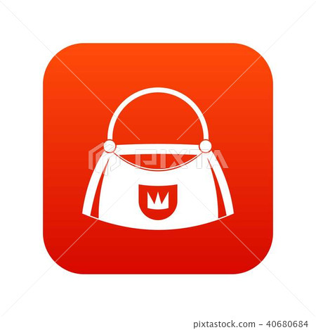 Bag icon digital red - Stock Illustration [40680684] - PIXTA