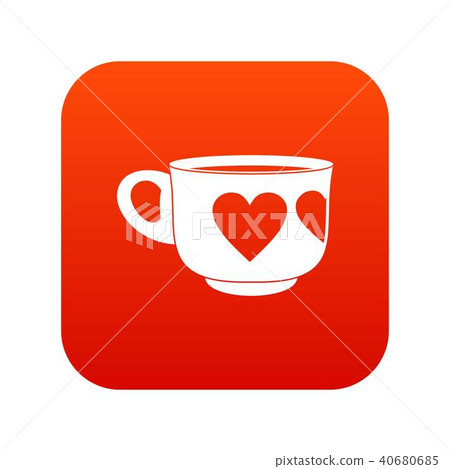 Cup icon digital red - Stock Illustration [40680685] - PIXTA