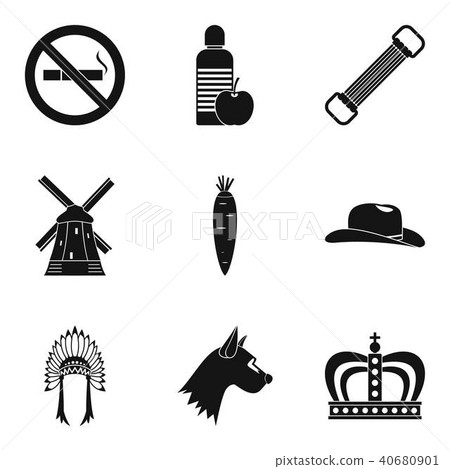 Hostler icons set, simple style Hostler icons set, simple style 40680901