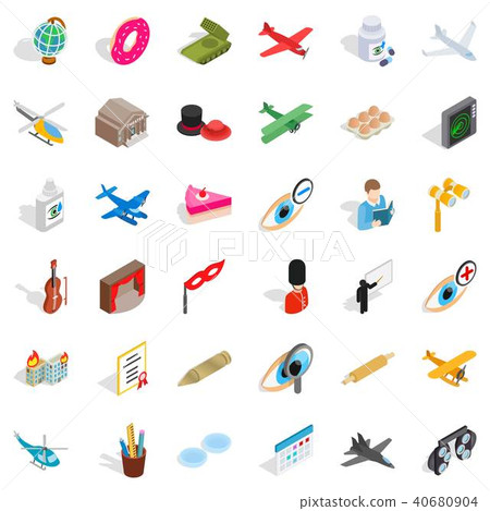 Conquest icons set, isometric style 40680904