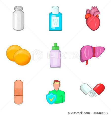 Medical examination icons set, cartoon style Medical examination icons set, cartoon style 40680907