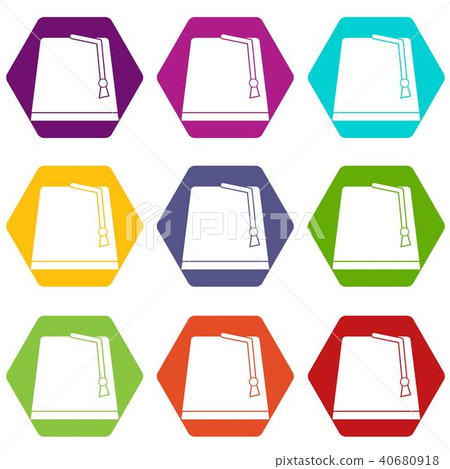 Turkish fez icon set color hexahedron 40680918