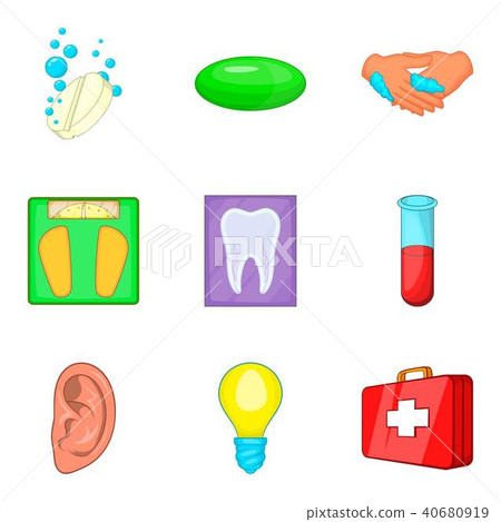 Medical expertise icons set, cartoon style 40680919