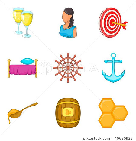 Mutual rapprochement icons set, cartoon style Mutual rapprochement icons set, cartoon style 40680925