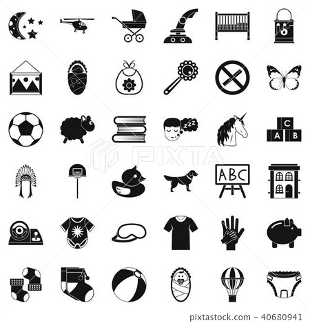 Minor icons set, simple style - Stock Illustration [40680941] - PIXTA