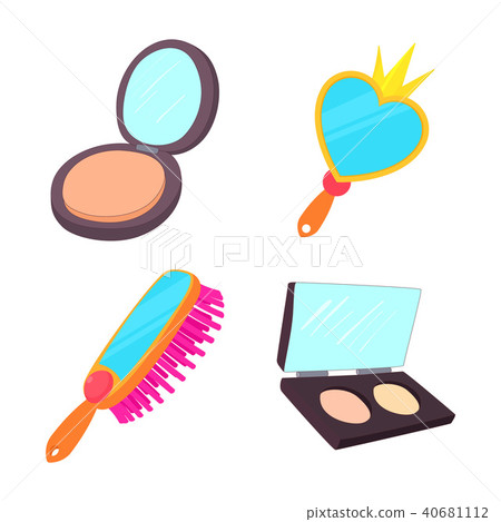 Mirror icon set, cartoon style 40681112