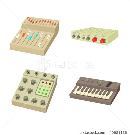 Equalizer icon set, cartoon style 40681186