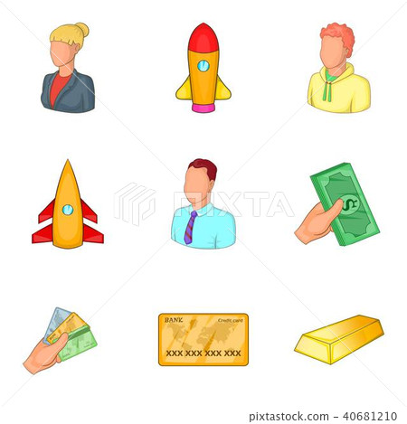 Start work icons set, cartoon style 40681210