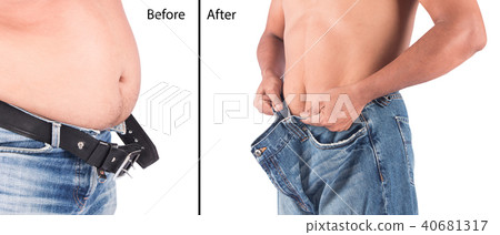 Young man show body after weight loss 40681317