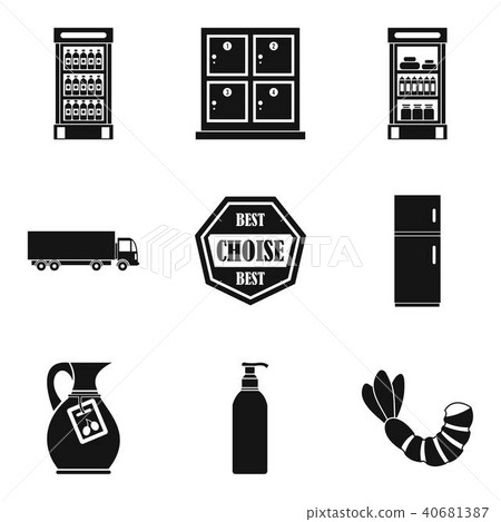 Deli icons set, simple style 40681387