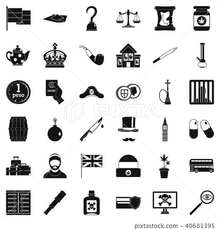 Fault icons set, simple style 40681395