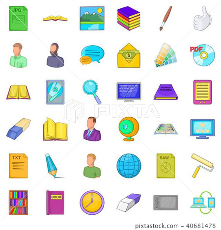 Bureau icons set, cartoon style 40681478