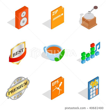 Music studio icons set, isometric style Music studio icons set, isometric style 40681480