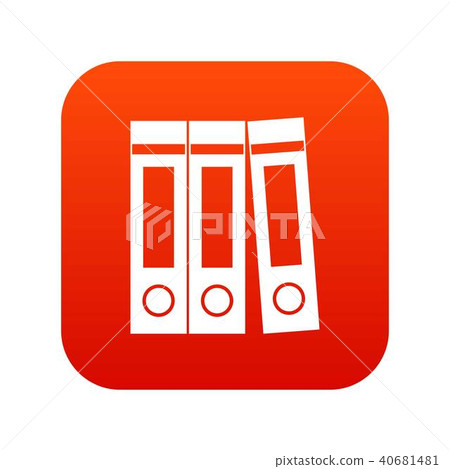 Office folders with documents icon digital red Office folders with documents icon digital red 40681481