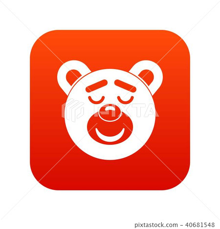 Sleeping teddy bear icon digital red Sleeping teddy bear icon digital red 40681548