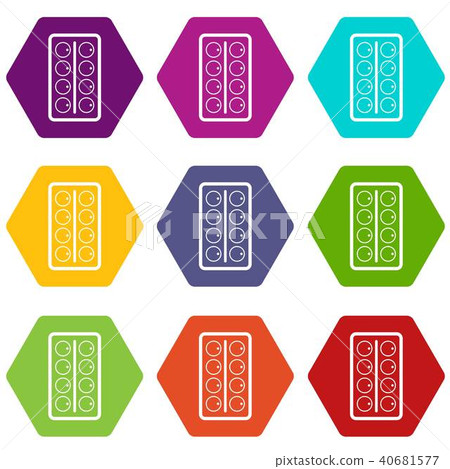 Watercolor icon set color hexahedron Watercolor icon set color hexahedron 40681577