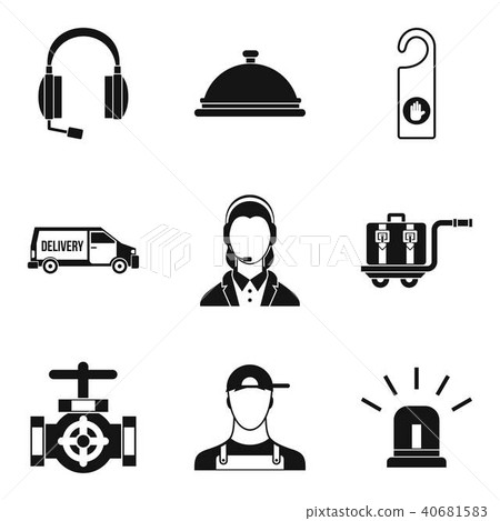 Enterprise support icons set, simple style Enterprise support icons set, simple style 40681583