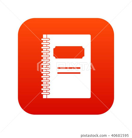 Closed spiral notebook icon digital red - Stock Illustration [40681595 ...