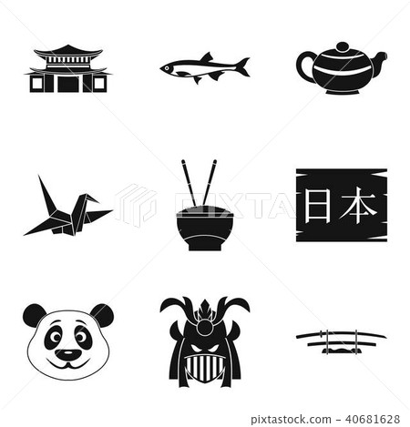 Sushi bar icons set, simple style 40681628