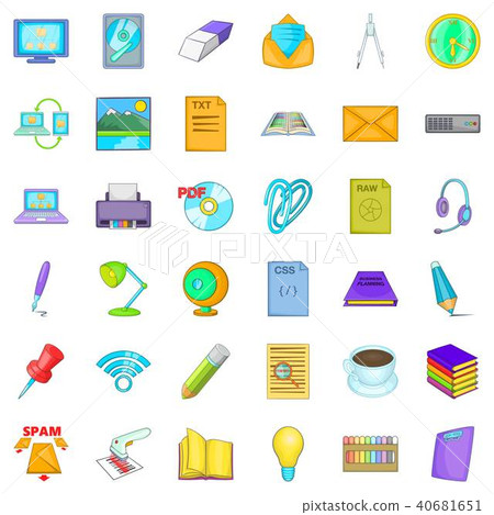 Organizational management icons set, cartoon style Organizational management icons set, cartoon style 40681651