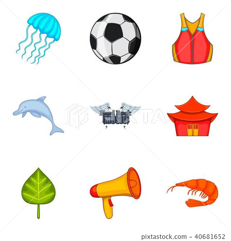 Summerly icons set, cartoon style Summerly icons set, cartoon style 40681652