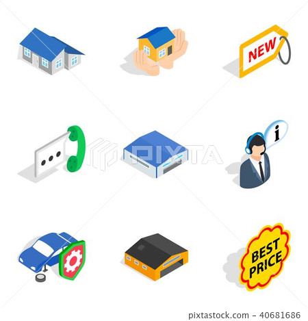 Value icons set, isometric style Value icons set, isometric style 40681686