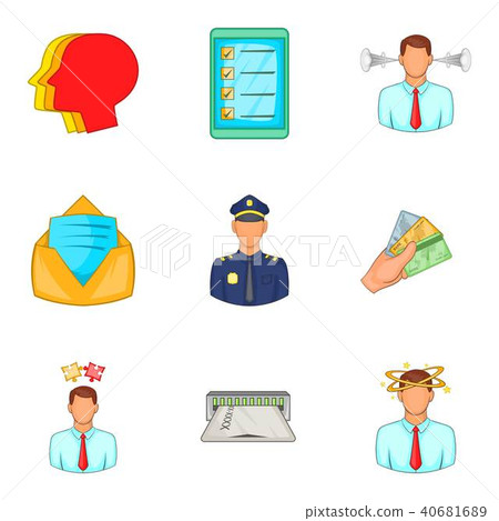 Detachment icons set, cartoon style Detachment icons set, cartoon style 40681689