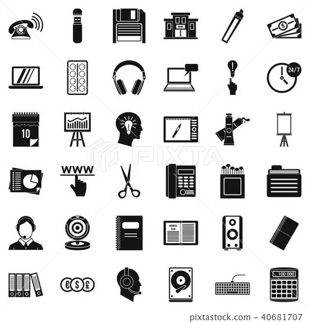 Record keeping icons set, simple style Record keeping icons set, simple style 40681707