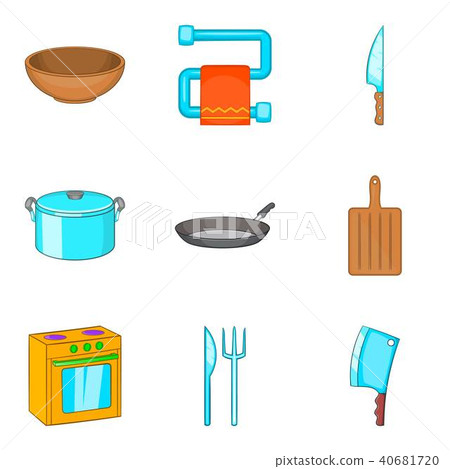 Personal house icons set, cartoon style 40681720
