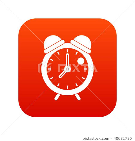 Alarm clock retro classic design icon digital red Alarm clock retro classic design icon digital red 40681750