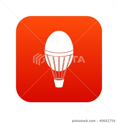 Hot air balloon icon digital red Hot air balloon icon digital red 40681759