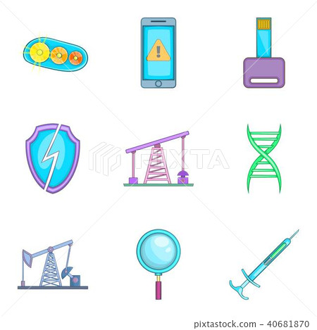 Tech world icons set, cartoon style - Stock Illustration [40681870] - PIXTA