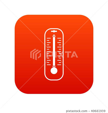 Thermometer icon digital red 40681939