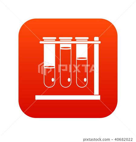 Three beakers icon digital red 40682022