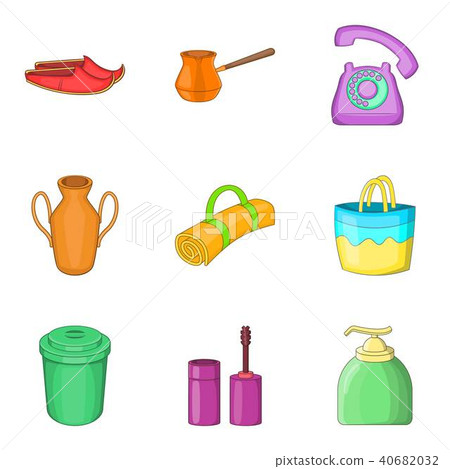 Cleaning in the building icons set, cartoon style 40682032