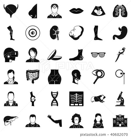 Organ of the body icons set, simple style 40682070