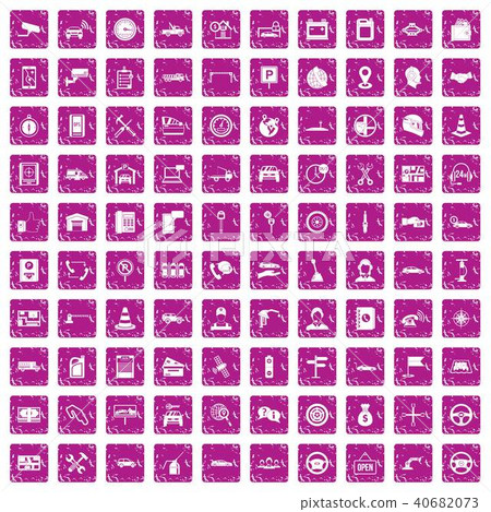 100 auto service center icons set grunge pink 100 auto service center icons set grunge pink 40682073