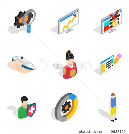 Human potential icons set, isometric style 40682152