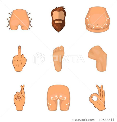 Human form icons set, cartoon style Human form icons set, cartoon style 40682211