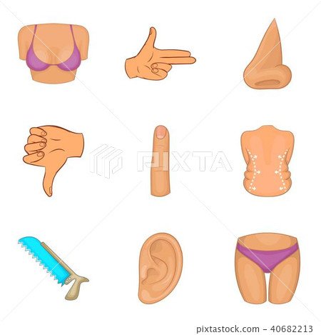 Improve the body icons set, cartoon style 40682213