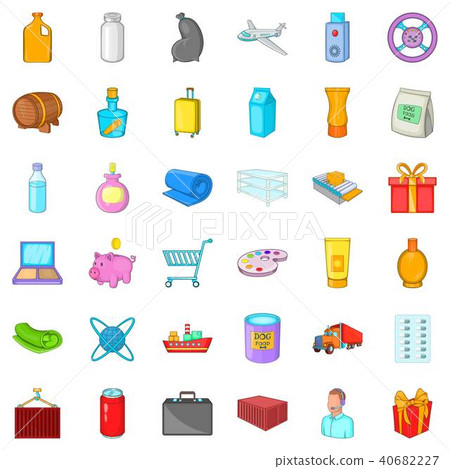 Cargo transportation icons set, cartoon style 40682227