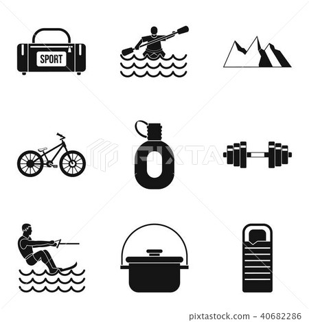 State of health icons set, simple style State of health icons set, simple style 40682286