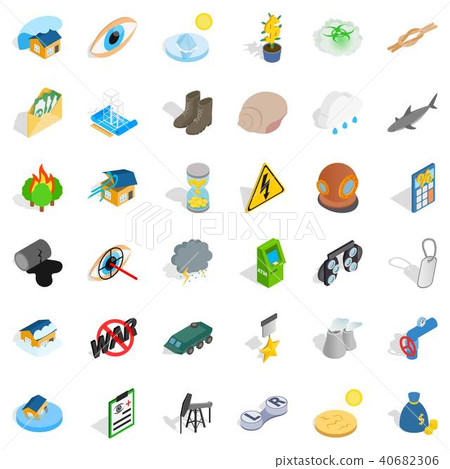 Pain icons set, isometric style Pain icons set, isometric style 40682306