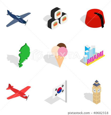 Move icons set, isometric style 40682318