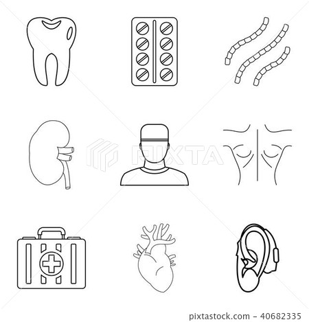 Medical adviser icons set, outline style 40682335
