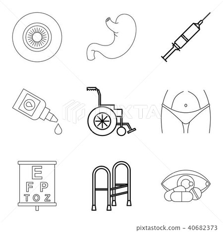 Man health icons set, outline style - Stock Illustration [40682373] - PIXTA